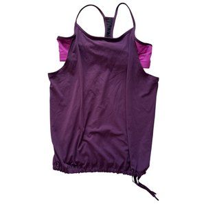 Athletic Works Purple & Pink Built-In Bra Tank Top With Adjustable Hem Womens M
